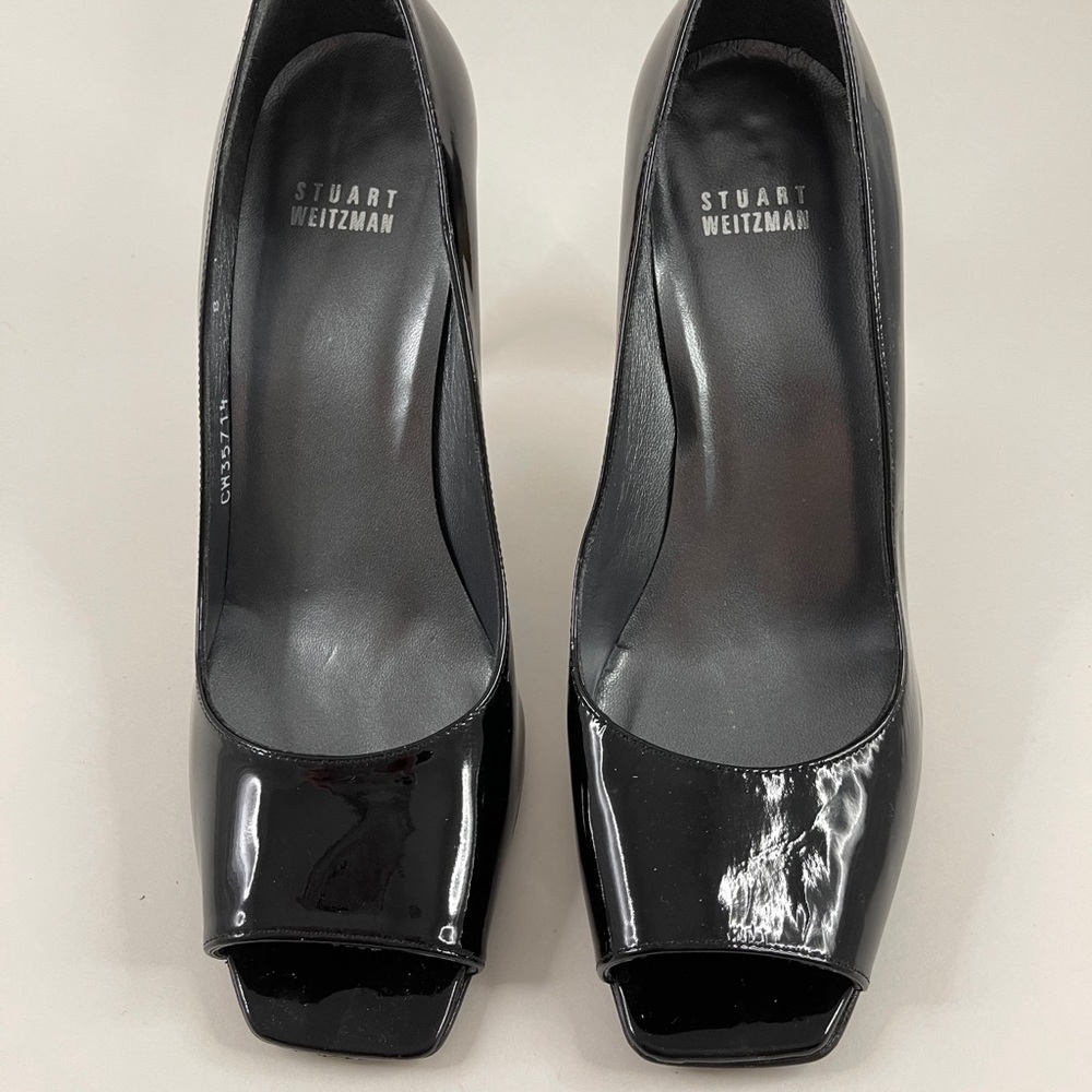 VintageStuart Weitzman Peep Toe Wood Heel Size 7.5